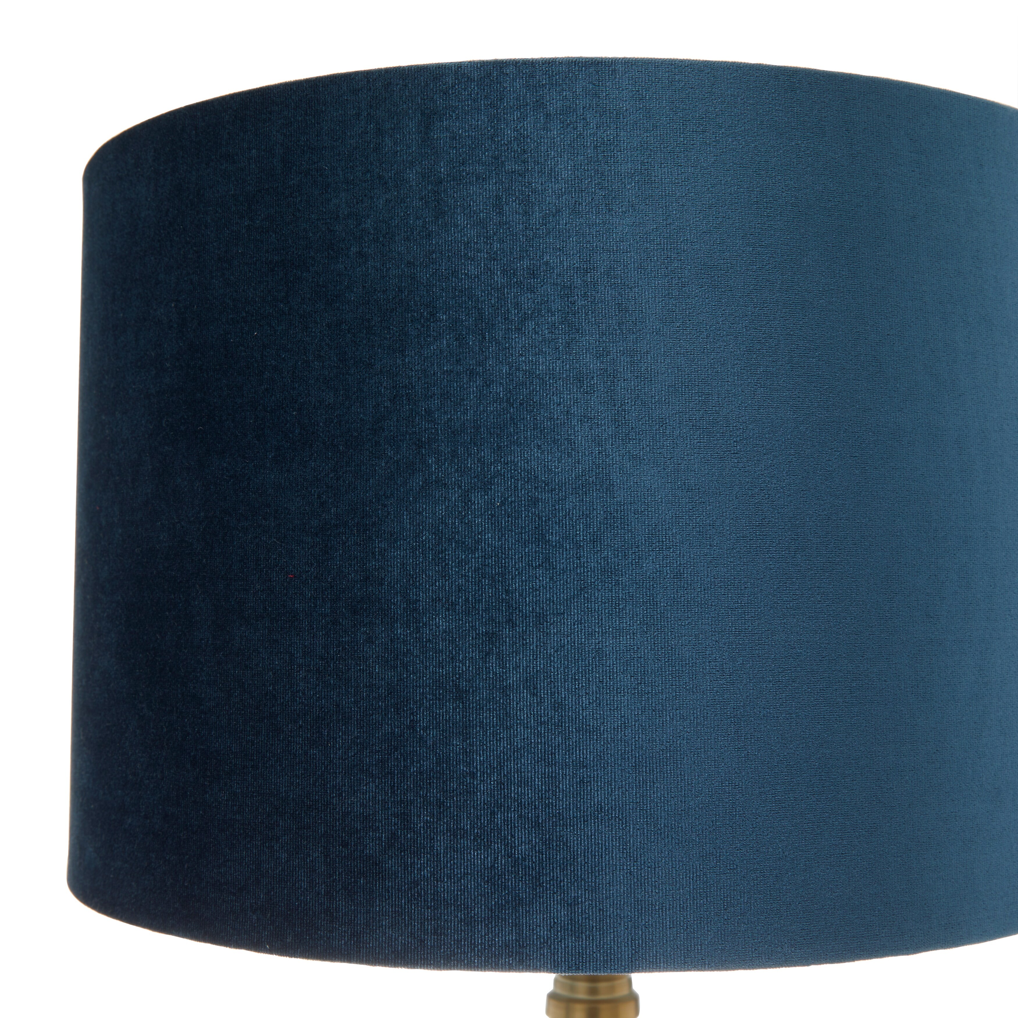 Blue Fabric Ribbed Table Lamp with Velvet Shade and Gold Accents On Sale Bed Bath Beyond 34442307