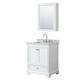 Option White, Chrome Trim, White Carrara Marble Top