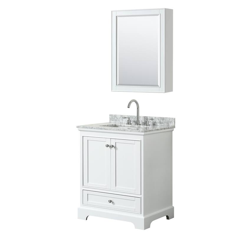 Deborah 30-inch Single Vanity, Square Sink, Medicine Cabinet