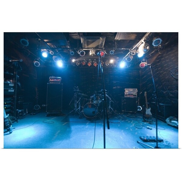 "Band equipment on stage" Poster Print