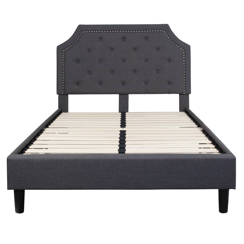Arched Tufted Upholstered Platform Bed