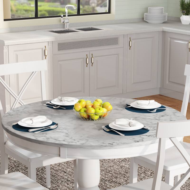 Dining Table and Chair Set Kitchen Dining Table with Chairs, Modern Exquisite Afternoon Tea Table Marble Style Tabletop