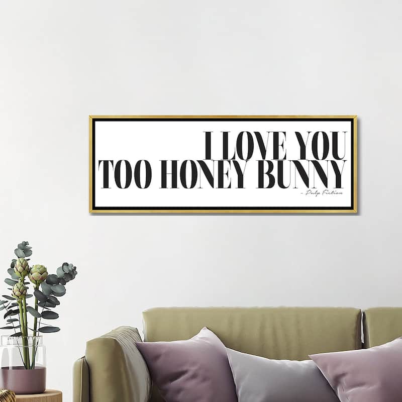 iCanvas "I Love You Too Honey Bunny" by Honeymoon Hotel Framed Canvas Print