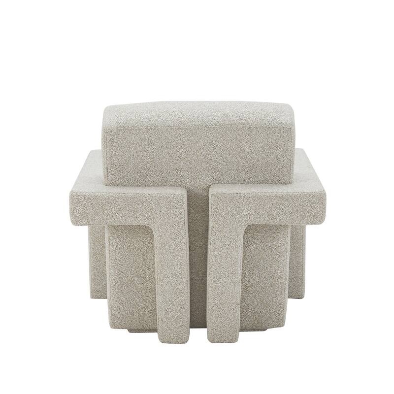 Modrest Wylie Modern Beige Fabric Accent Chair
