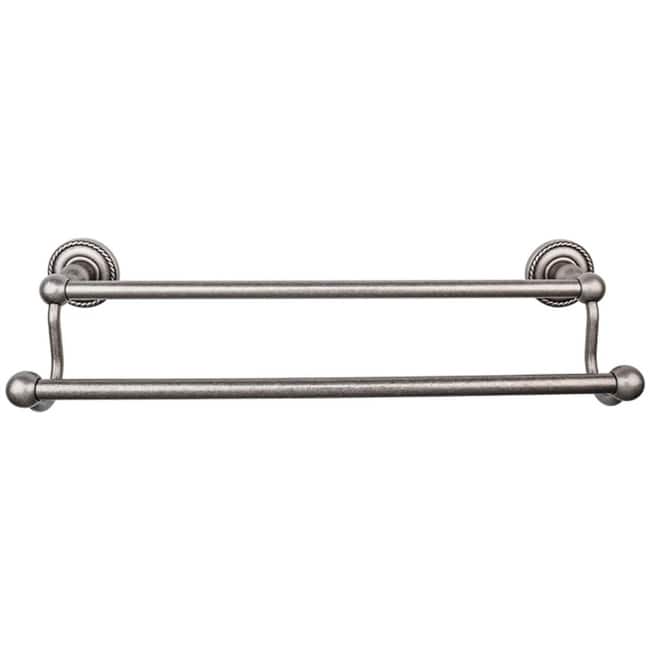 Top Knobs Edwardian Bath 24 Inch Double Towel Bar Rope Backplate - Antique Pewter