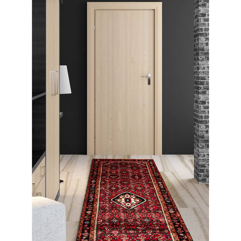 ECARPETGALLERY Hand-knotted Andelz Red Wool Rug - 3'8 x 10'2