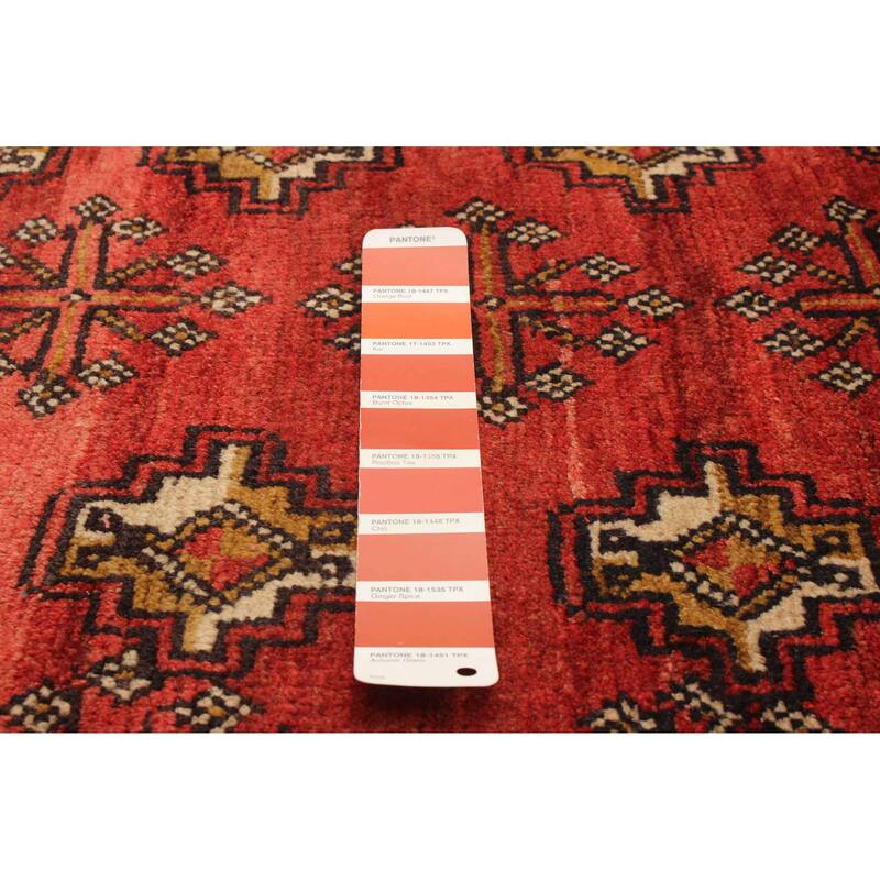 ECARPETGALLERY Hand-knotted Teimani Red Wool Rug - 3'3 x 6'3