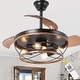 preview thumbnail 2 of 13, Bella Depot 42" Rustic Retractable Ceiling Fan with Light and Remote 6-Speed Reversible Caged Fan