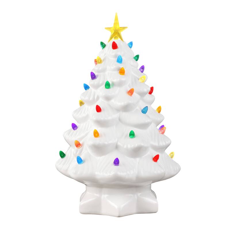 14" Nostalgic Ceramic Tree - White