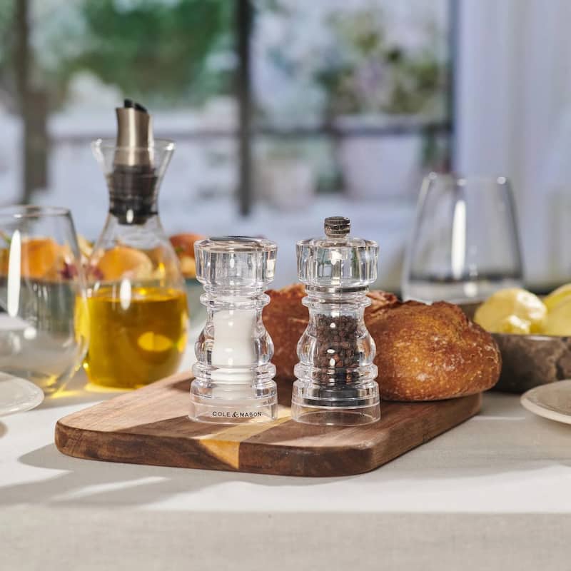 Cole & Mason London Acrylic Salt Shaker & Pepper Mill Set 5"