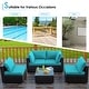 preview thumbnail 36 of 61, Costway 5PCS Patio Rattan Furniture Set Cushioned Sofa & Chair Coffee