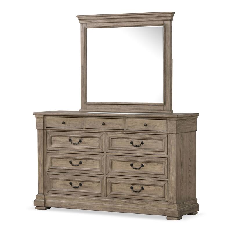 Furniture of America Wacine 6-Piece Weathered Grey Solid Wood Panel Bedroom Set