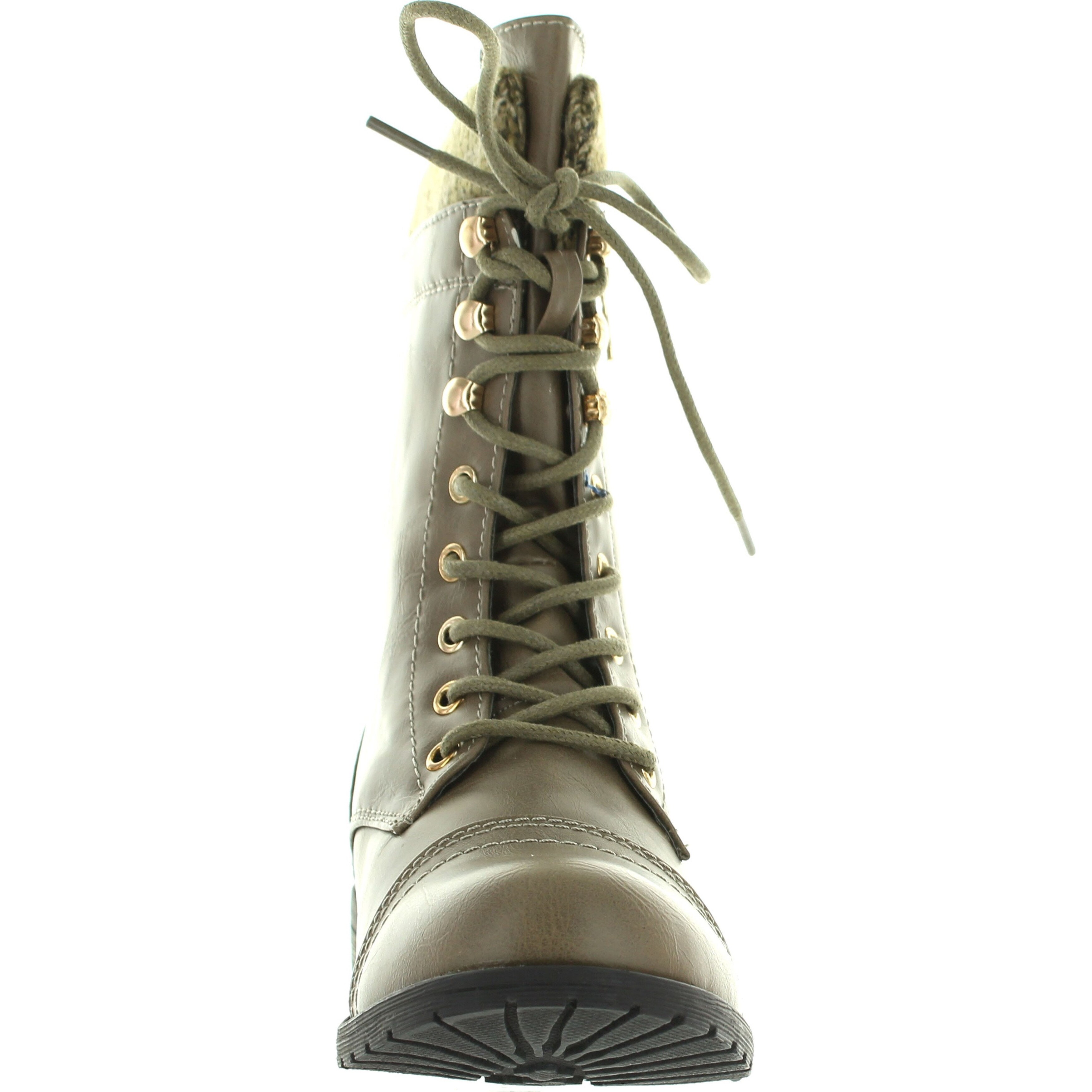 combat boots with small heel