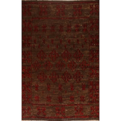 Brown Tribal Geometric Moroccan Berber Area Rug Handmade Wool Carpet - 8'1" x 10'6"