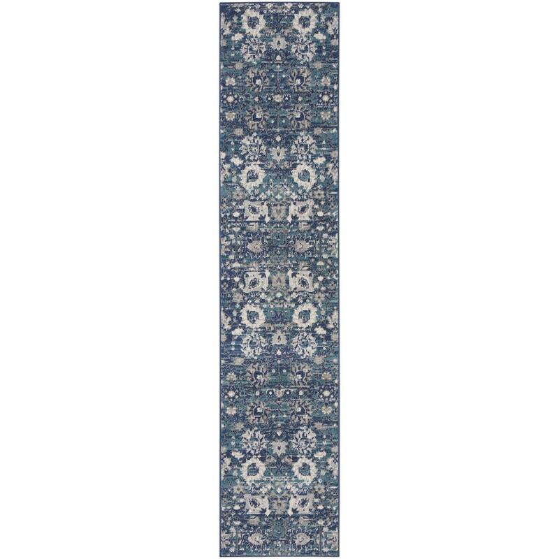 Power Loomed Distressed Floral Traditional Area Rug - 120' X '26' X '0.5