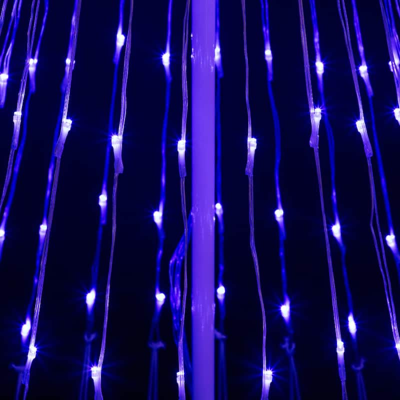 LED Lighted Show Cone Christmas Tree with Star - 4' - Blue - White