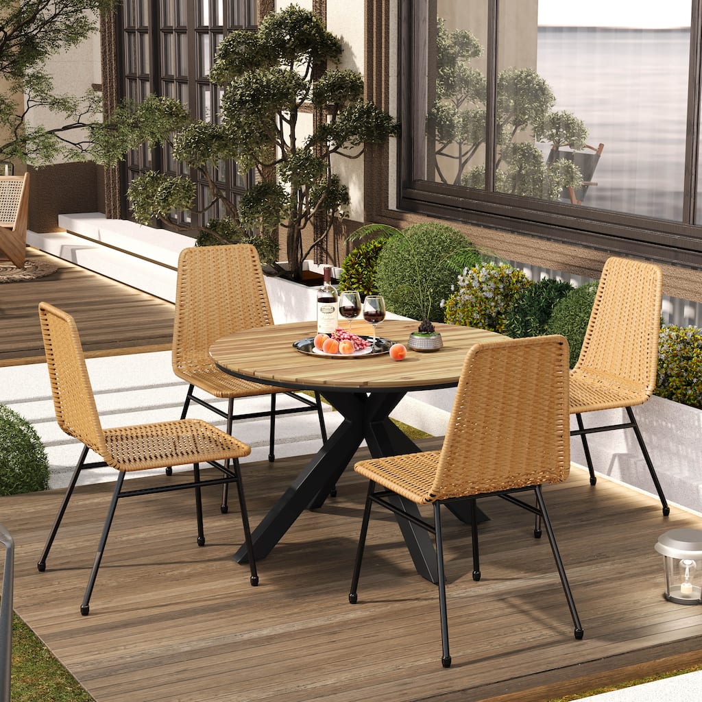 Christopher Knight Home - Olivia Outdoor Dining Table and Chairs Set