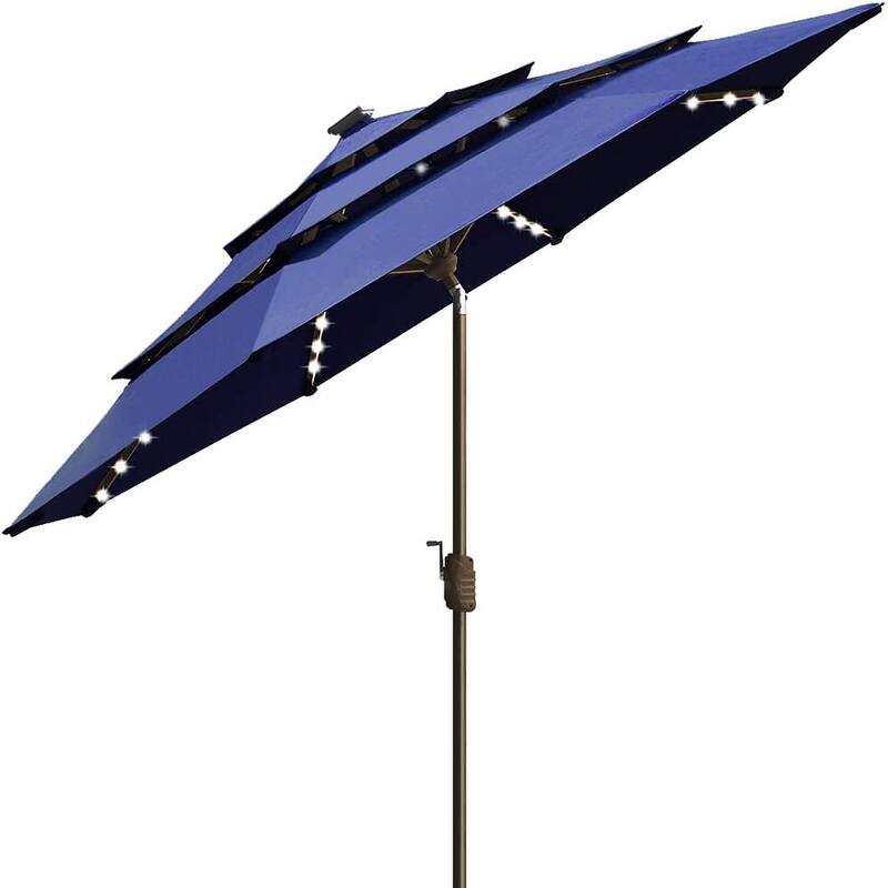 Tradesparker Multicolor Sunbrella 9ft/10x6.5ft Patio Market Outdoor Table Umbrella