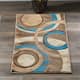 Orelsi Collection Abstract Area Rug - 2'1" x 3'3" - Beige/Blue