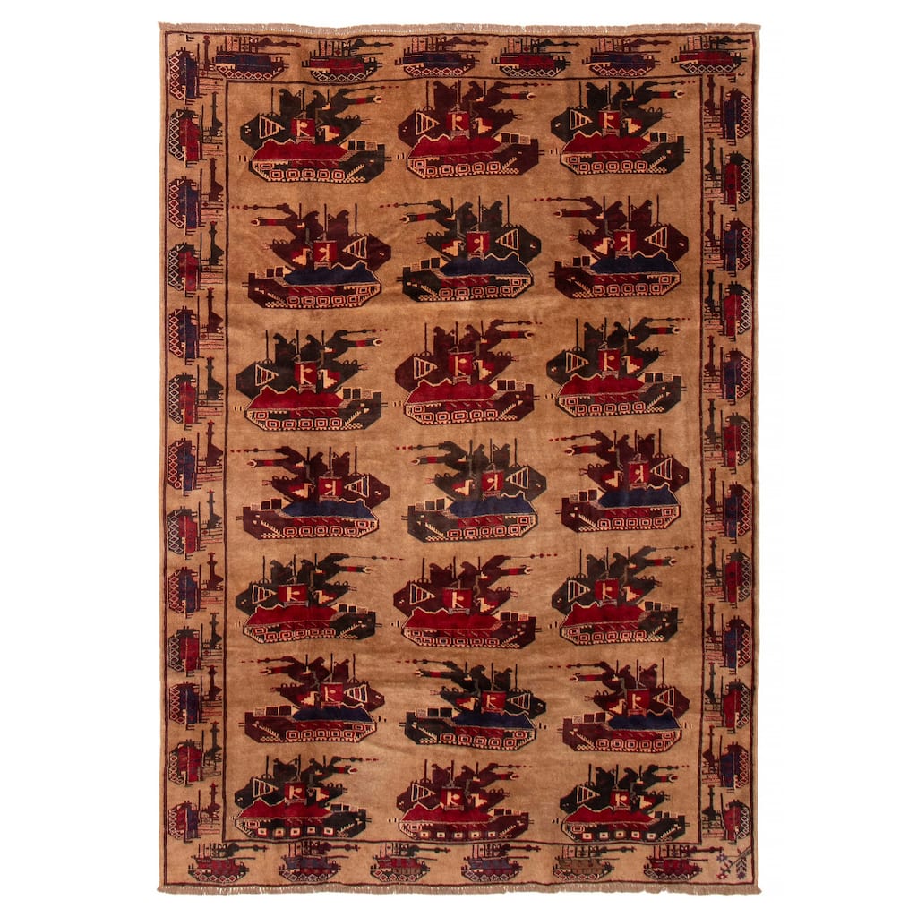 ECARPETGALLERY Hand-knotted Teimani Brown Wool Rug - 6'3 x 8'10