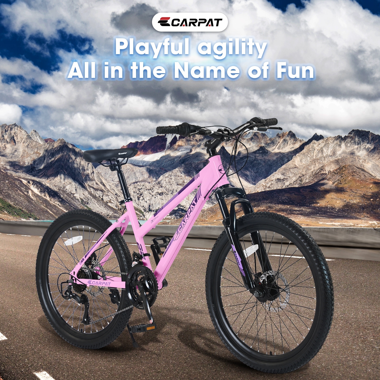 24 inch Mountain Bike for Teenagers Girls Women Shimano 21 Speeds with Dual Disc Brakes and 100mm Front Suspension On Sale Bed Bath Beyond 40126367