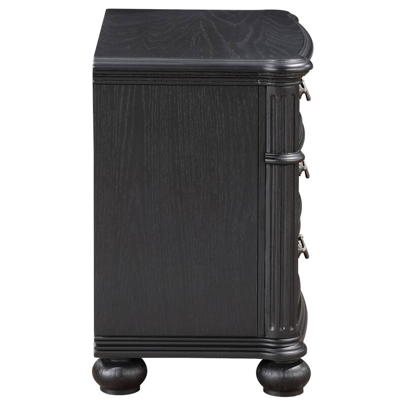 Celina Traditional 3-drawer Nightstand Black
