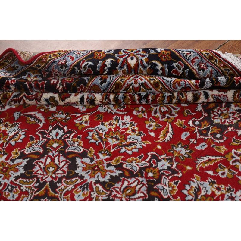 Kashan Turkish Area Rug Machine-Made Oriental Red Carpet - 9'7" x 12'6"