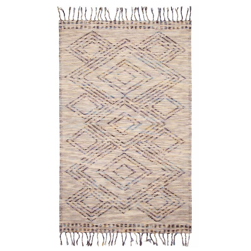 ECARPETGALLERY Braid weave Sienna Light Khaki Wool Rug - 5'0 x 7'11 - Khaki - 5'0 x 7'11