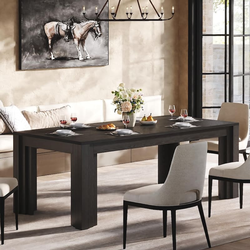 63-Inch Dining Table, Large Rectangular Kitchen Table, Dinner Table for Dining Room, Living Room, Kitchen