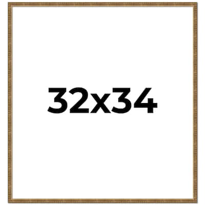 32x34 Frame Gold Kingsley Distressed Solid Wood Picture Frame Width