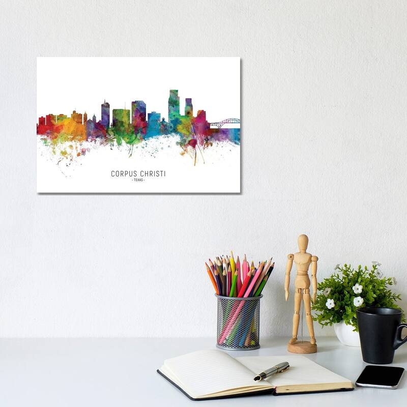 iCanvas "Corpus Christi Texas Skyline" by Michael Tompsett Canvas Print - 8x12x0.75