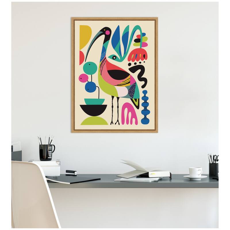 Kate and Laurel Ibis by Rachel Lee Framed Canvas Wall Art Print