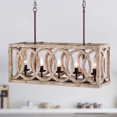 Laurentina 30 Inch Farmhouse Kitchen Island Ceiling Lighted Chandelier