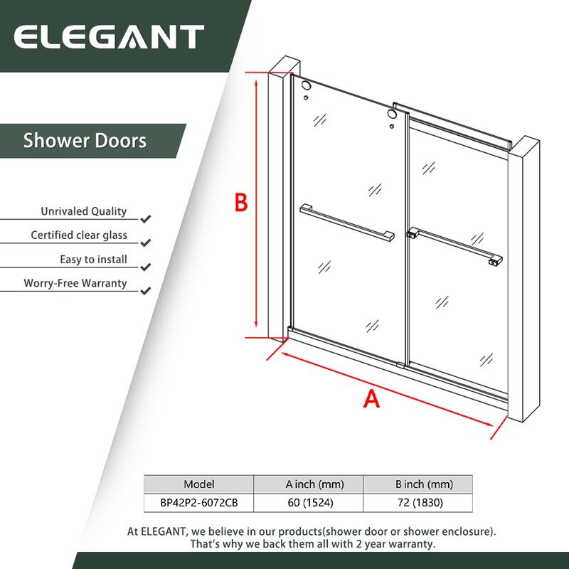 Elegant Frameless Sliding Shower Doors Stainless Steel