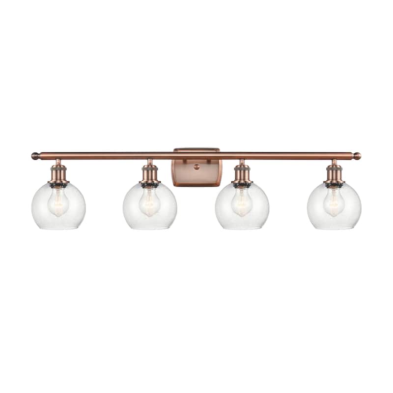 Innovations Lighting Athens - 4 Light 36" Bath Vanity Light - 6" Shade - Antique Copper Finish/Seedy
