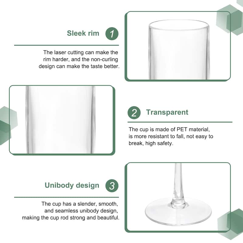 Champagne Flutes 5.07oz Transparent Champagne Glasses Elegant