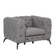 preview thumbnail 10 of 23, 40.5" Velvet Upholstered Accent Sofa, Single Sofa Chair with Button Tufted Back Gray