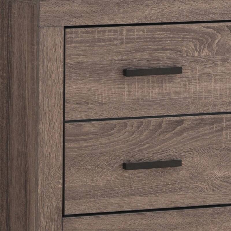 Brown 2 Drawer 21.75 in. W Nightstand with Sturdy Drawer Pulls