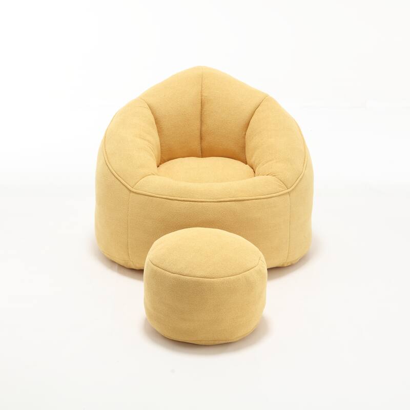 Indoor Bean Bag Sofa Chair with Padded Foam Padding, Footrest
