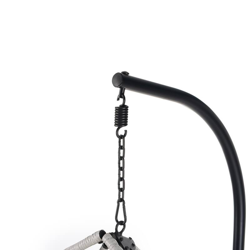 Durable Hanging Hammock Chair with Stand and Removable Cushion