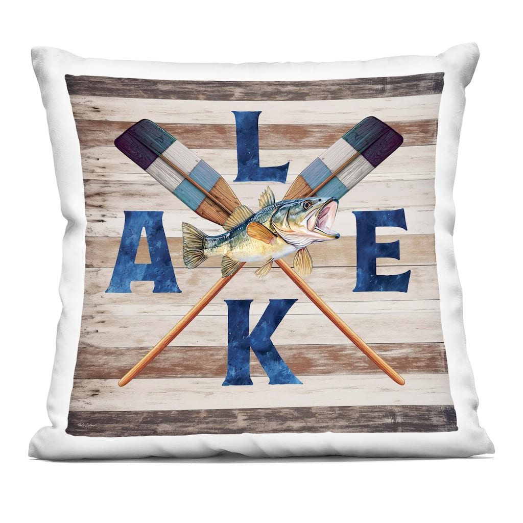 Stupell Rustic Lake Boat Oars Decorative Printed Throw Pillow Design by Nicole DeCamp