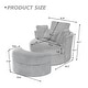 preview thumbnail 37 of 198, 41" W Oversized Accent Barrel Swivel Chair with Moon Storage Ottoman