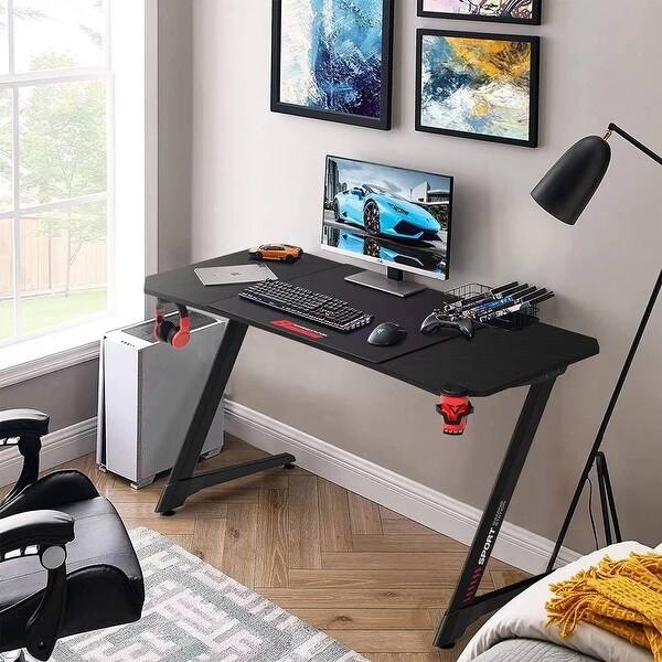 BOSSIN Ergonomic Gaming Desk Z-Shaped Office PC Computer Desk