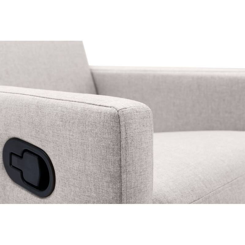 Modern Linen Rocker Plush Seating Glider Swivel Recliner Chair