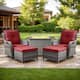 Option Grey Wicker / Red Cusion