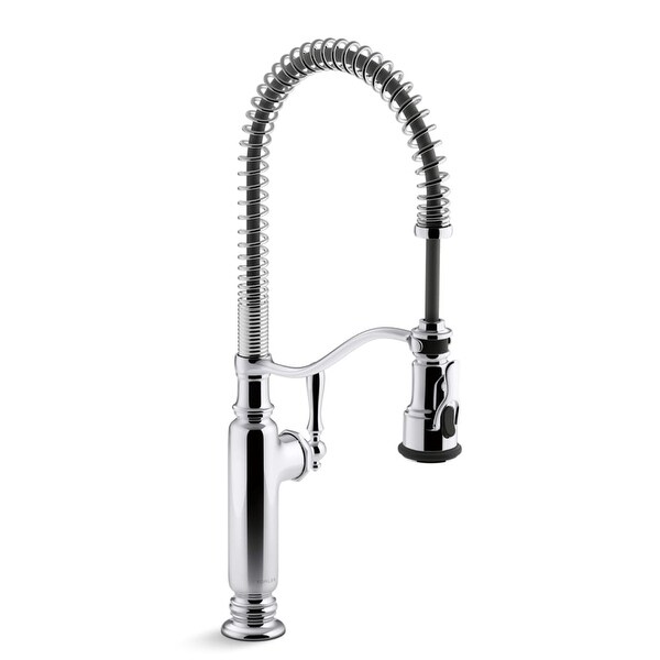Kohler K-77515 Tournant Pullout Spray High Arch 24-1/5" Pre-Rinse Kitchen Faucet with Sweep Spray, BerrySoft and DockNetik