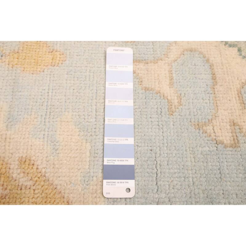 ECARPETGALLERY Hand-knotted Modern Oushak Light Blue Wool Rug - 8'3 x 10'0