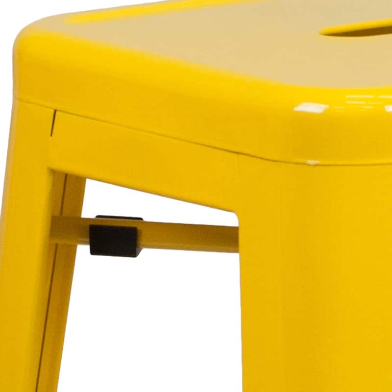 4 Pack 30" High Backless Metal Indoor-Outdoor Barstool with Square Seat