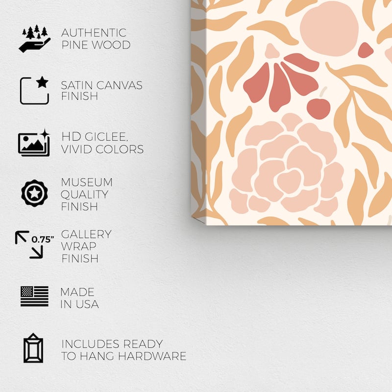 Wynwood Studio Canvas Floral and Botanical Pinktone Garden Pink and Light Pink Modern & Contemporary Wall Art Canvas Print