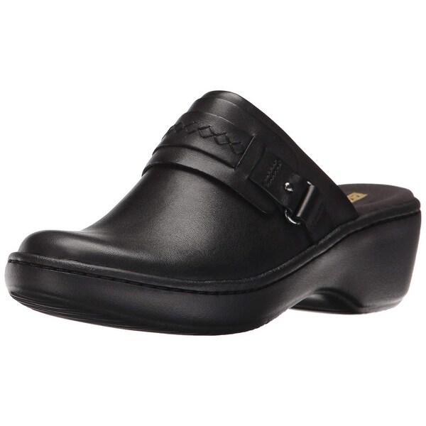 clarks womens black mules